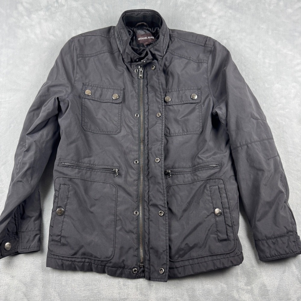 Michael Kors Men's Utility Full Zip and Button Snap Jacket with Pockets Size‎ M - Picture 10 of 12